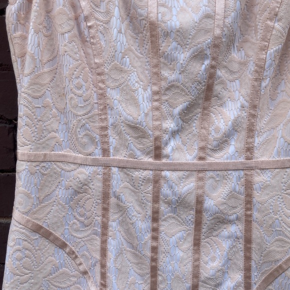 Cach’e Light pink Embroidered Sleeveless Dress A-Line Full back Zipper - Picture 3 of 10